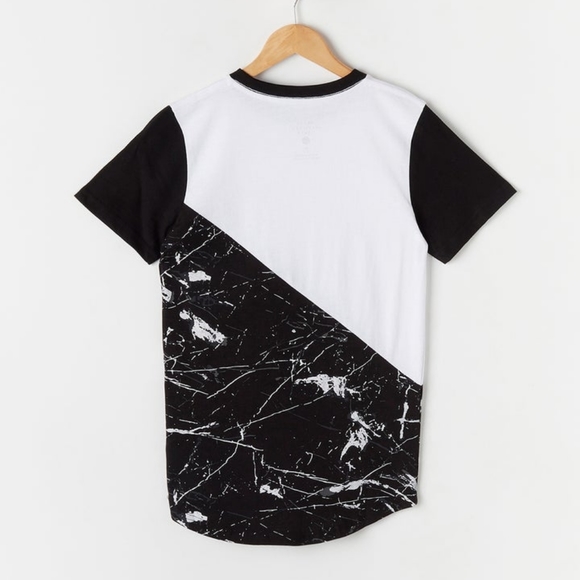 New Boys Colorblock Tee Shirt black and white short sleeve Tee Size 10-12 - Picture 5 of 5